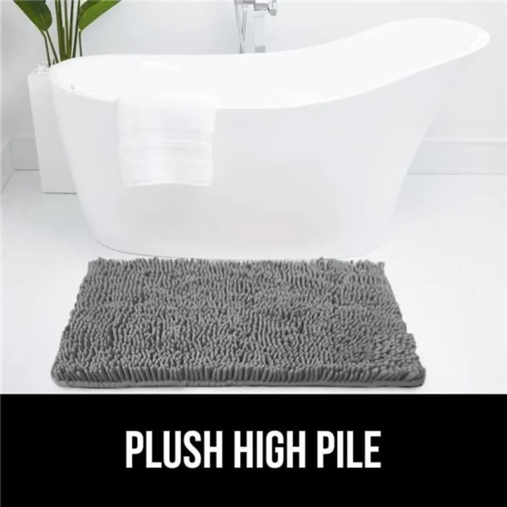 Gorilla Grip Bath Rug, Thick Soft Absorbent Chenille Rubber Backing Bathroom Rug